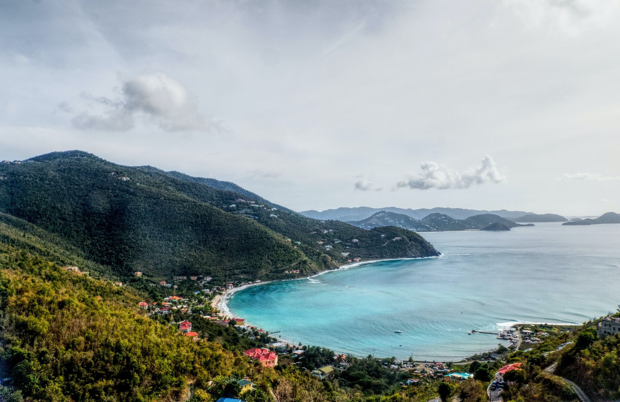 Perfect waves seen from the hilltops of Tortola, one of the Caribbean's undiscovered surfing gems