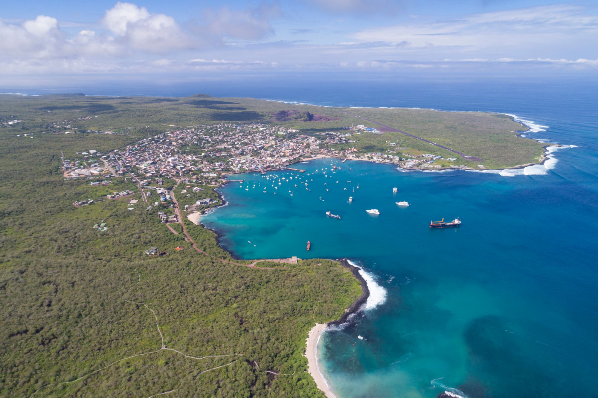 The coastline of San Cristobal Island, one of the Galapagos' best surf destinations